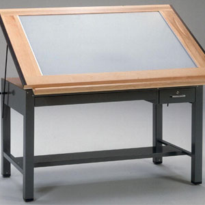 drafting desk with light box