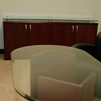 Glass Top Credenza Cabinet, Modern Credenza with Glass Top