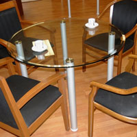 Round Glass Conference Table, Glass Office Table