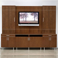 Media Wall Unit, Credenza Cabinets w/ Presentation Board