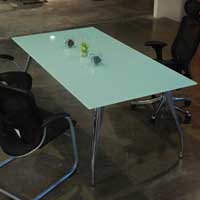 6' - 12' Glass Conference Table, Modern Office Room Table